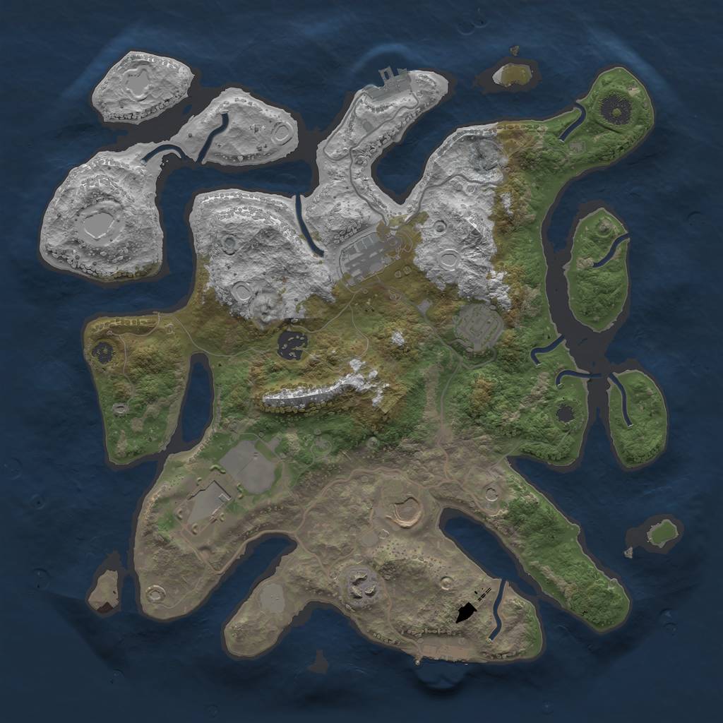 Rust Map: Procedural Map, Size: 3550, Seed: 311422, 14 Monuments