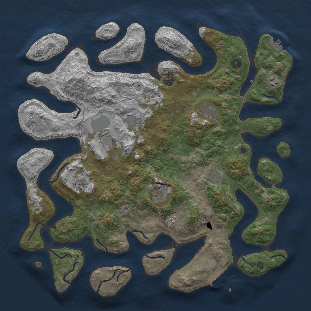 Rust Map: Procedural Map, Size: 4500, Seed: 350, 17 Monuments