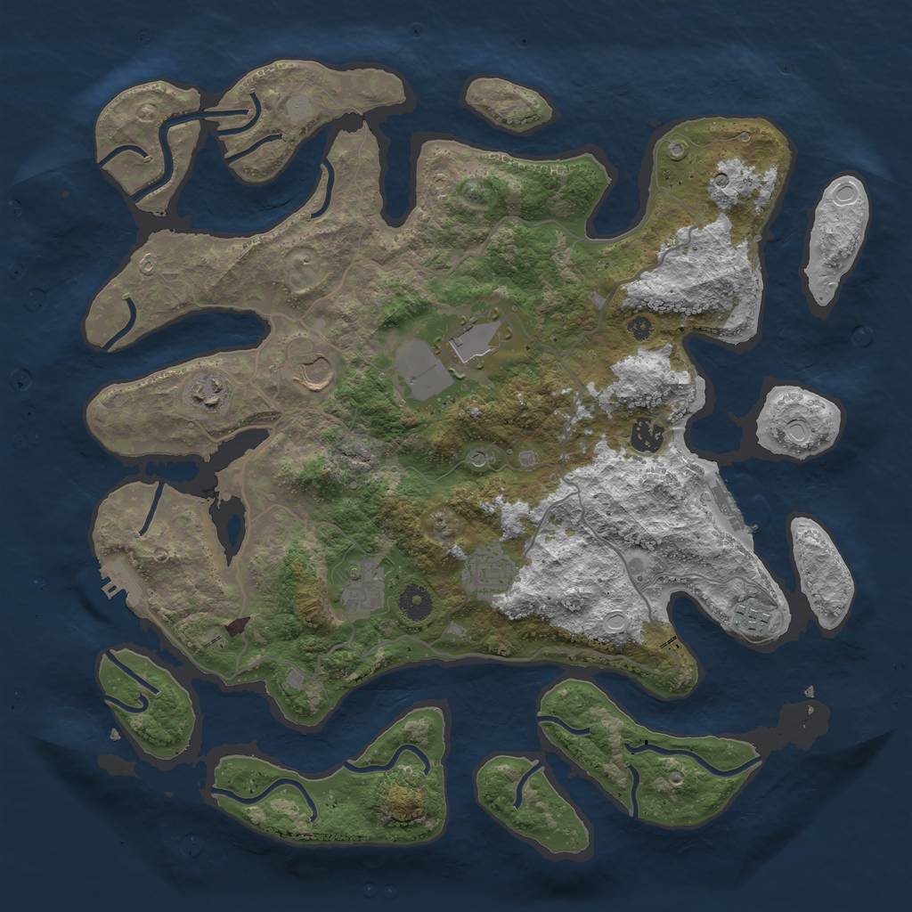Rust Map: Procedural Map, Size: 4000, Seed: 540863, 15 Monuments