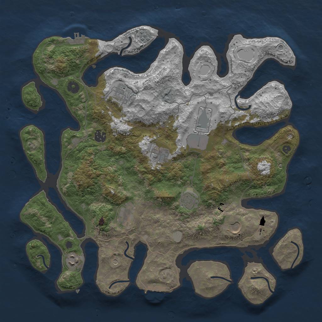 Rust Map: Procedural Map, Size: 4000, Seed: 794255, 17 Monuments