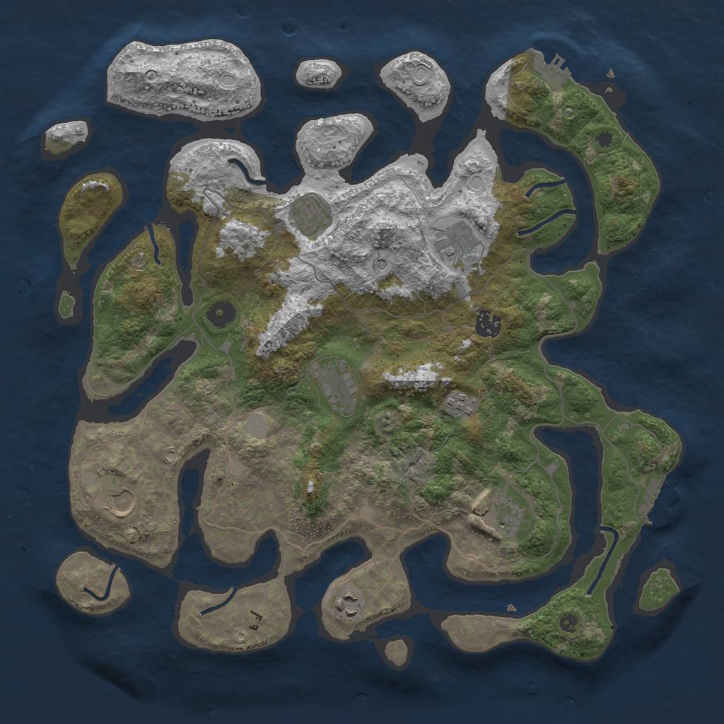 Rust Map: Procedural Map, Size: 4000, Seed: 696096, 16 Monuments