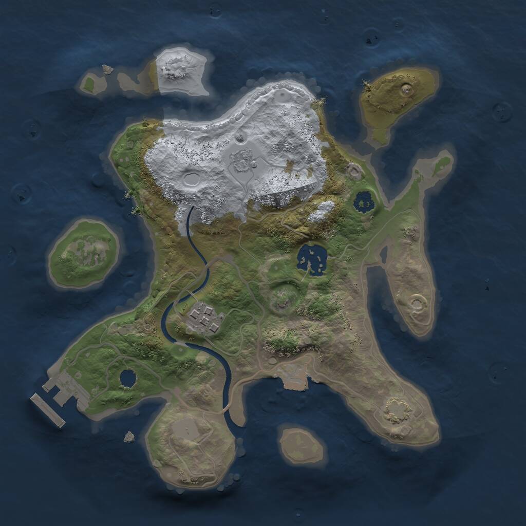 Rust Map: Procedural Map, Size: 2500, Seed: 6770, 6 Monuments