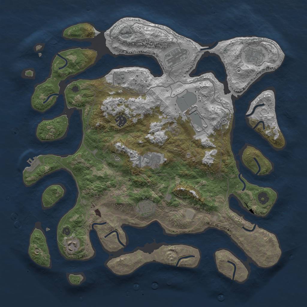 Rust Map: Procedural Map, Size: 4000, Seed: 768977, 15 Monuments