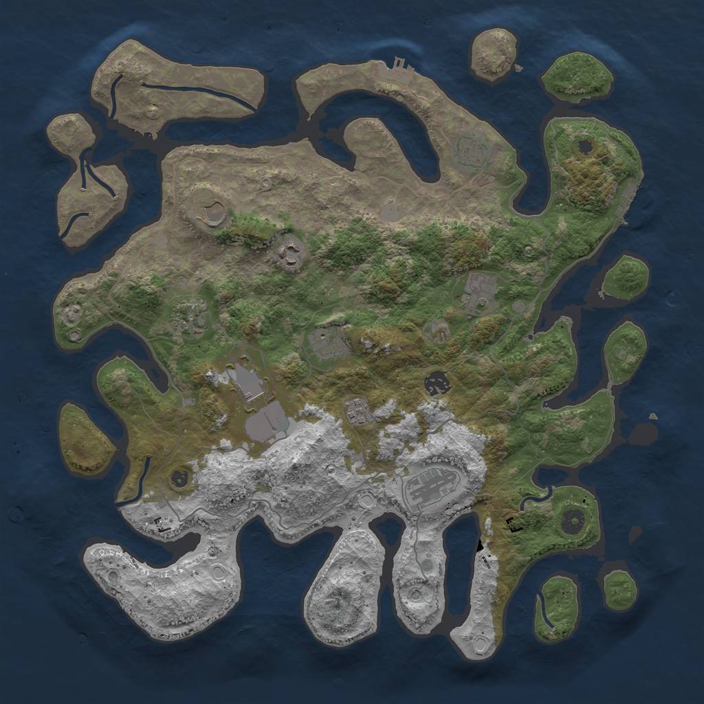 Rust Map: Procedural Map, Size: 4250, Seed: 176567957, 18 Monuments
