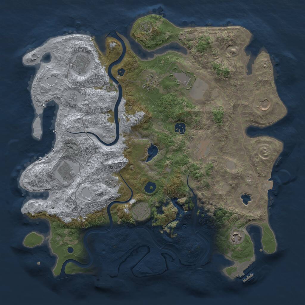 Rust Map: Procedural Map, Size: 4000, Seed: 26461, 16 Monuments