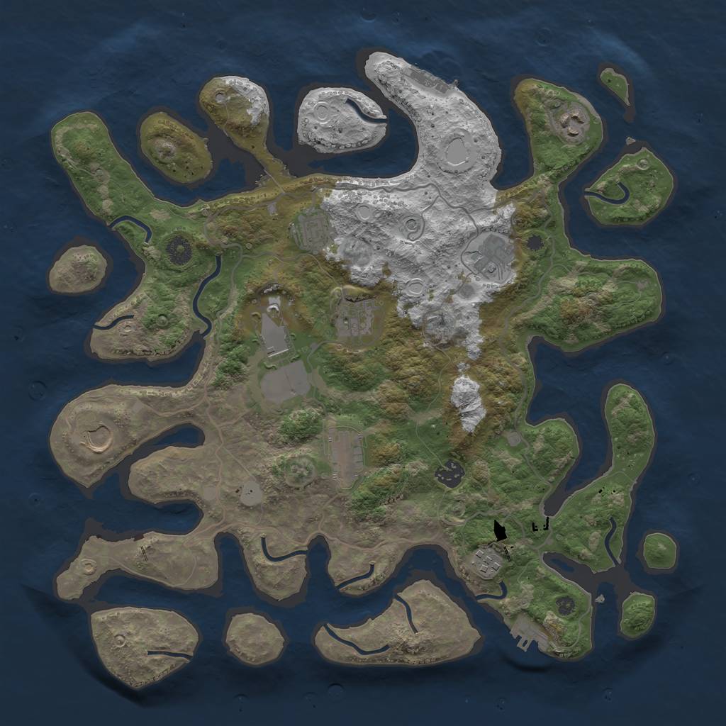 Rust Map: Procedural Map, Size: 4000, Seed: 79577766, 17 Monuments