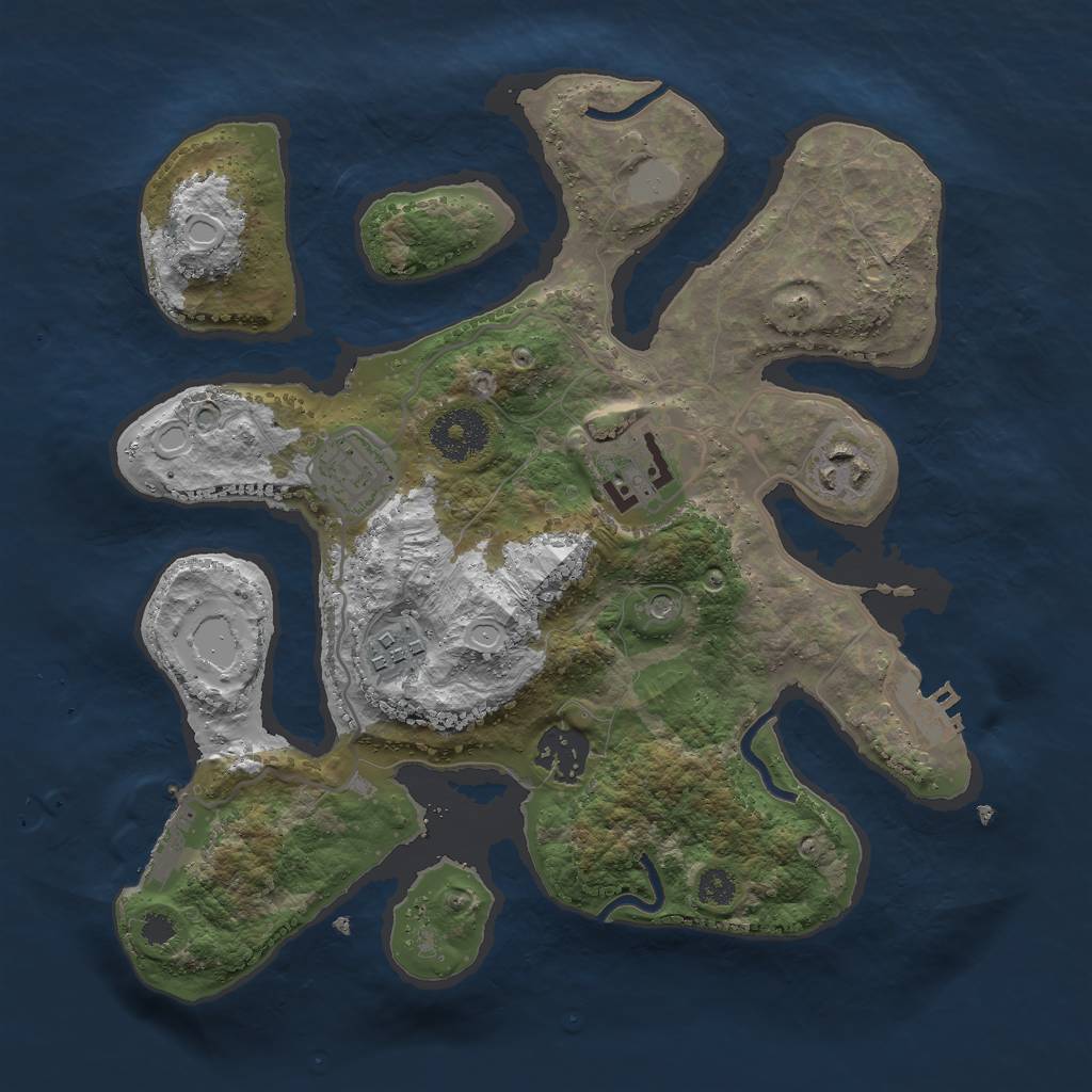 Rust Map: Procedural Map, Size: 3000, Seed: 1042792632, 13 Monuments