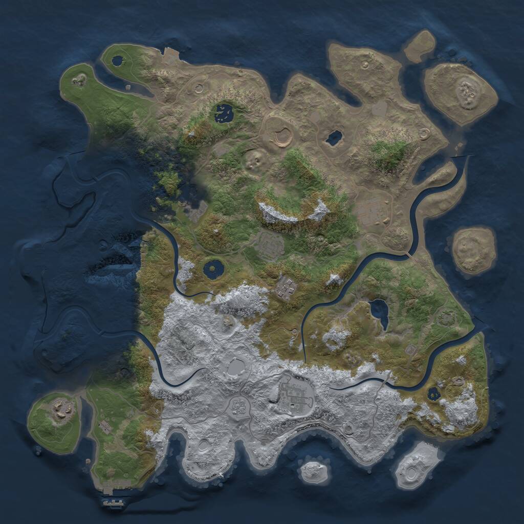 Rust Map: Procedural Map, Size: 4000, Seed: 1093085126, 14 Monuments