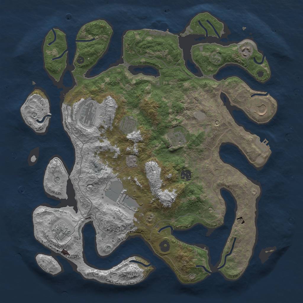 Rust Map: Procedural Map, Size: 4122, Seed: 21333312, 17 Monuments