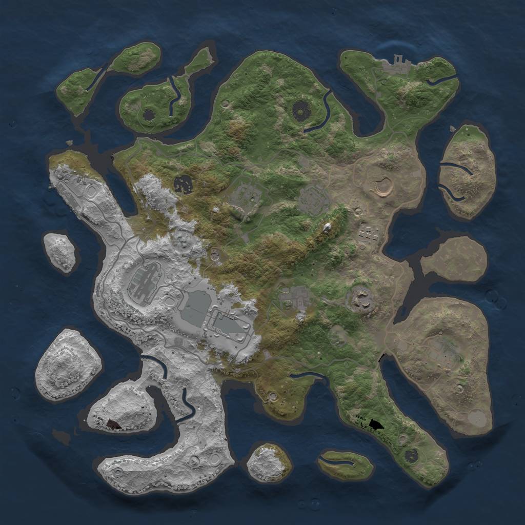 Rust Map: Procedural Map, Size: 4000, Seed: 31310, 18 Monuments