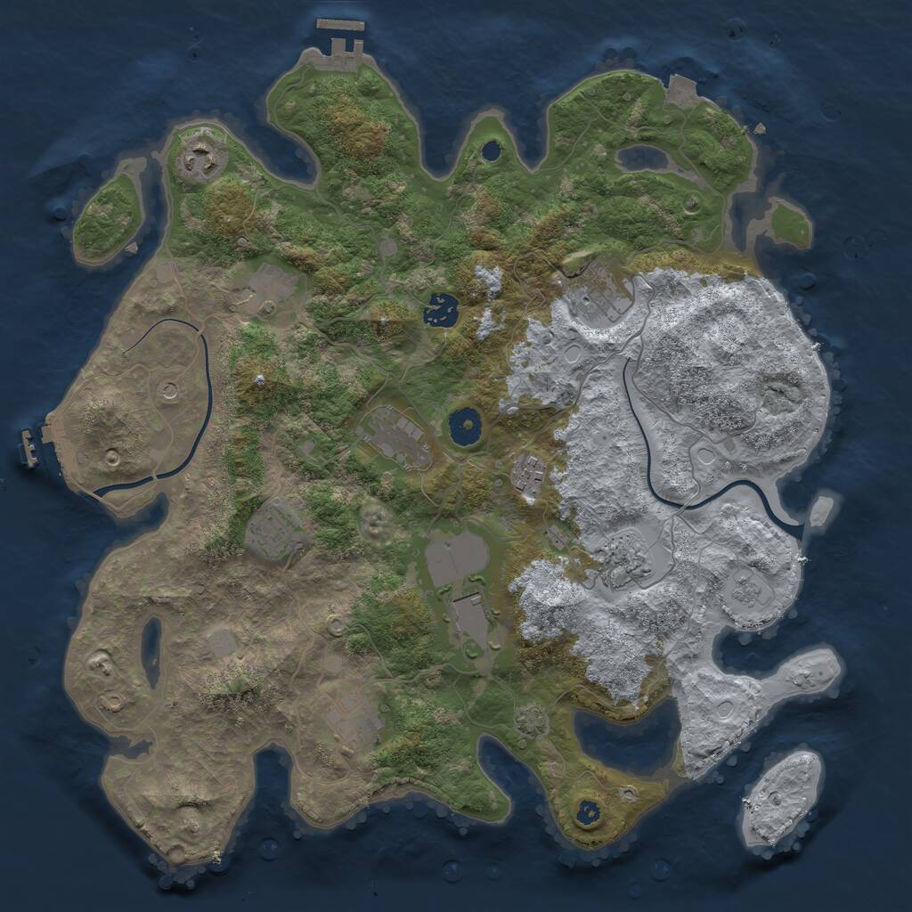 Rust Map: Procedural Map, Size: 3852, Seed: 953592498, 16 Monuments