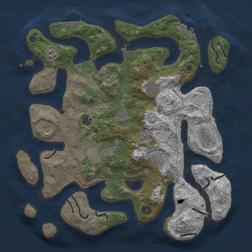 Rust Map: Procedural Map, Size: 4000, Seed: 737065, 17 Monuments