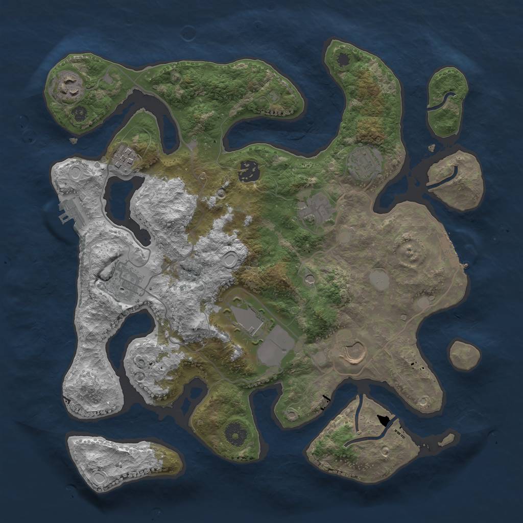 Rust Map: Procedural Map, Size: 3500, Seed: 471650901, 16 Monuments