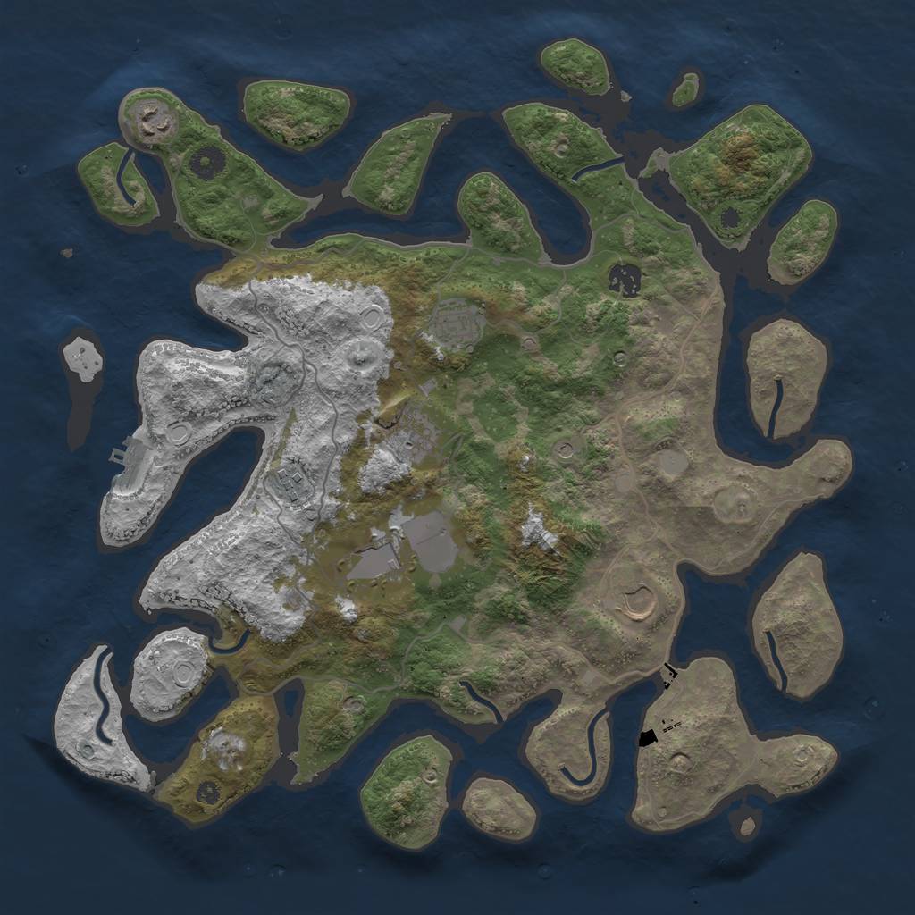 Rust Map: Procedural Map, Size: 4000, Seed: 945263, 14 Monuments