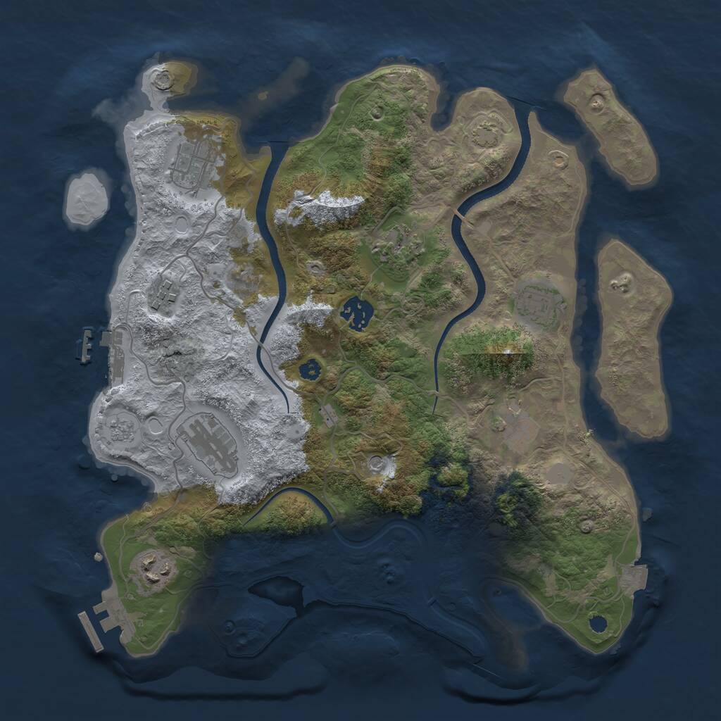 Rust Map: Procedural Map, Size: 3400, Seed: 31812, 14 Monuments