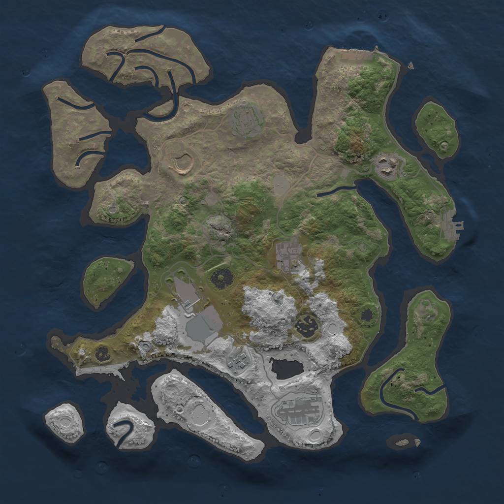 Rust Map: Procedural Map, Size: 3600, Seed: 21812, 15 Monuments