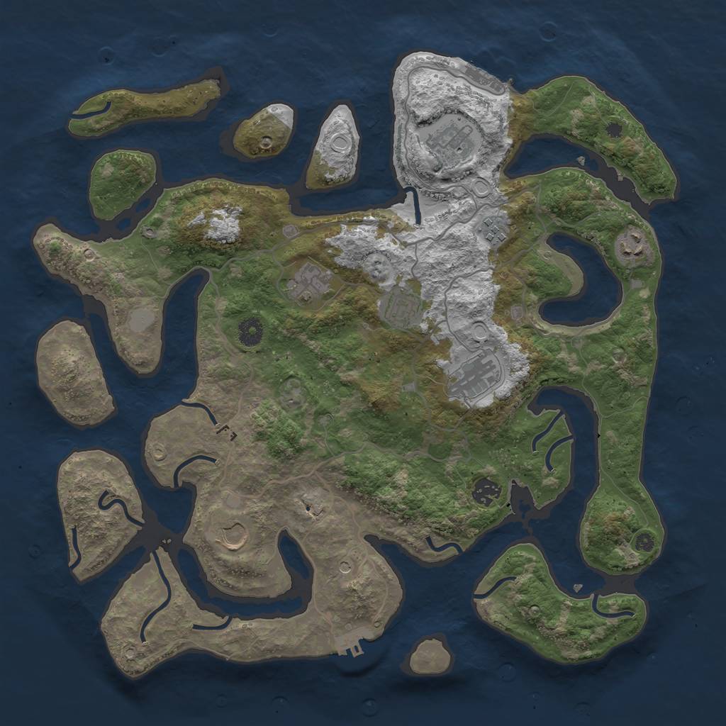 Rust Map: Procedural Map, Size: 4000, Seed: 499545, 16 Monuments
