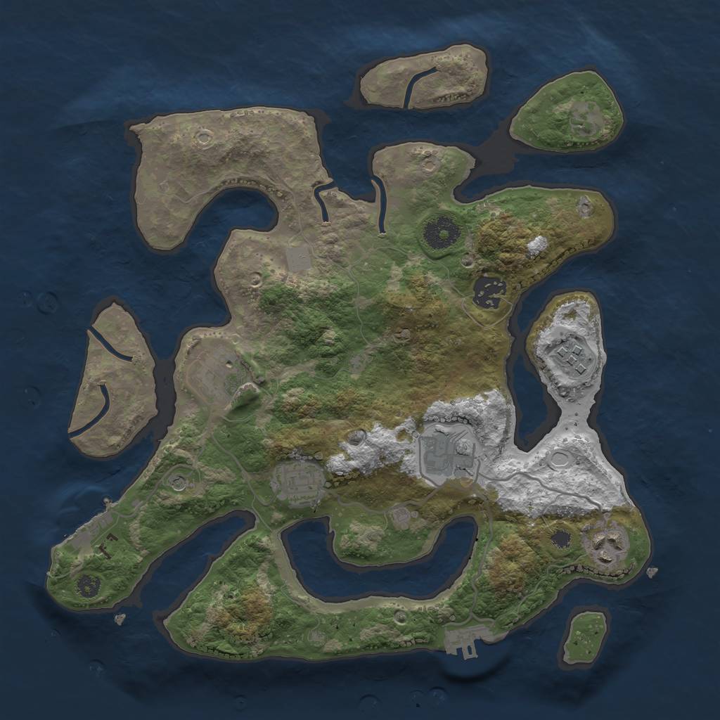 Rust Map: Procedural Map, Size: 3200, Seed: 36178146, 14 Monuments