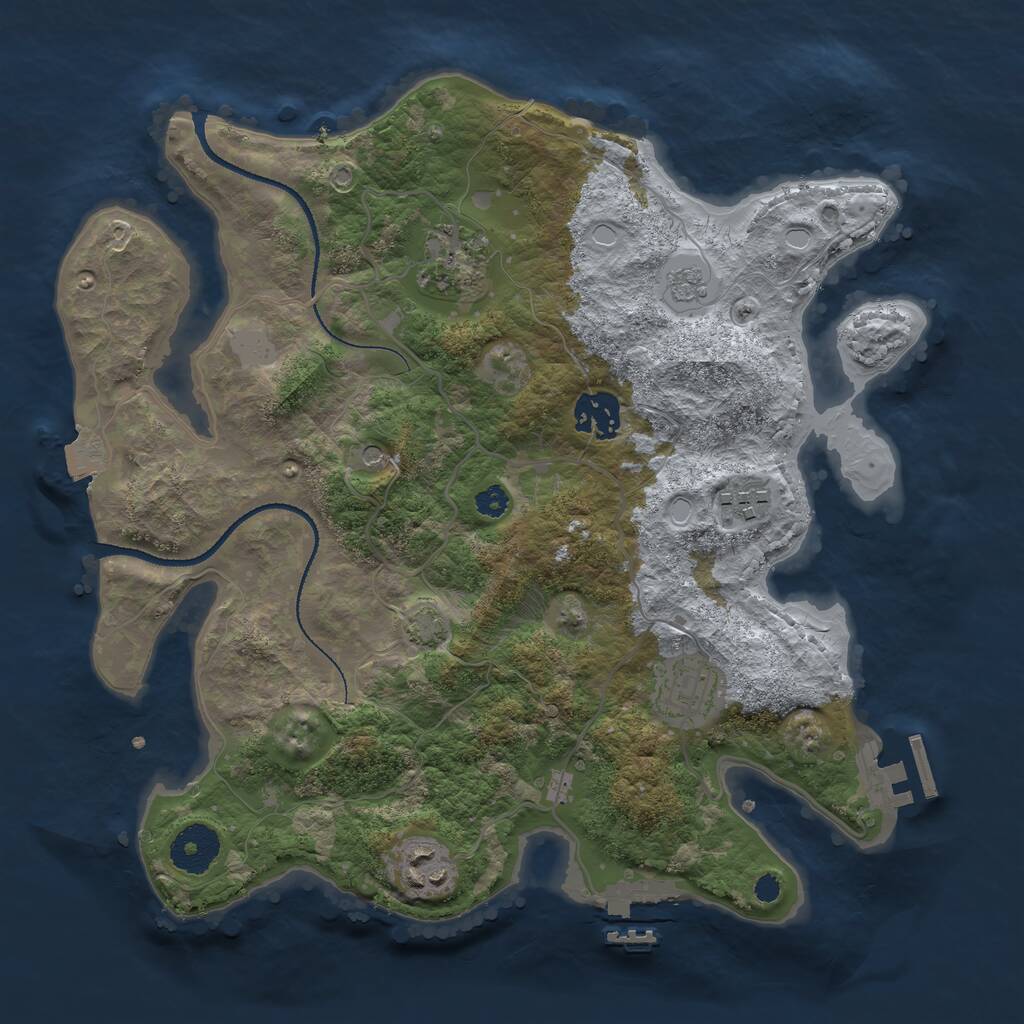 Rust Map: Procedural Map, Size: 3200, Seed: 187, 11 Monuments