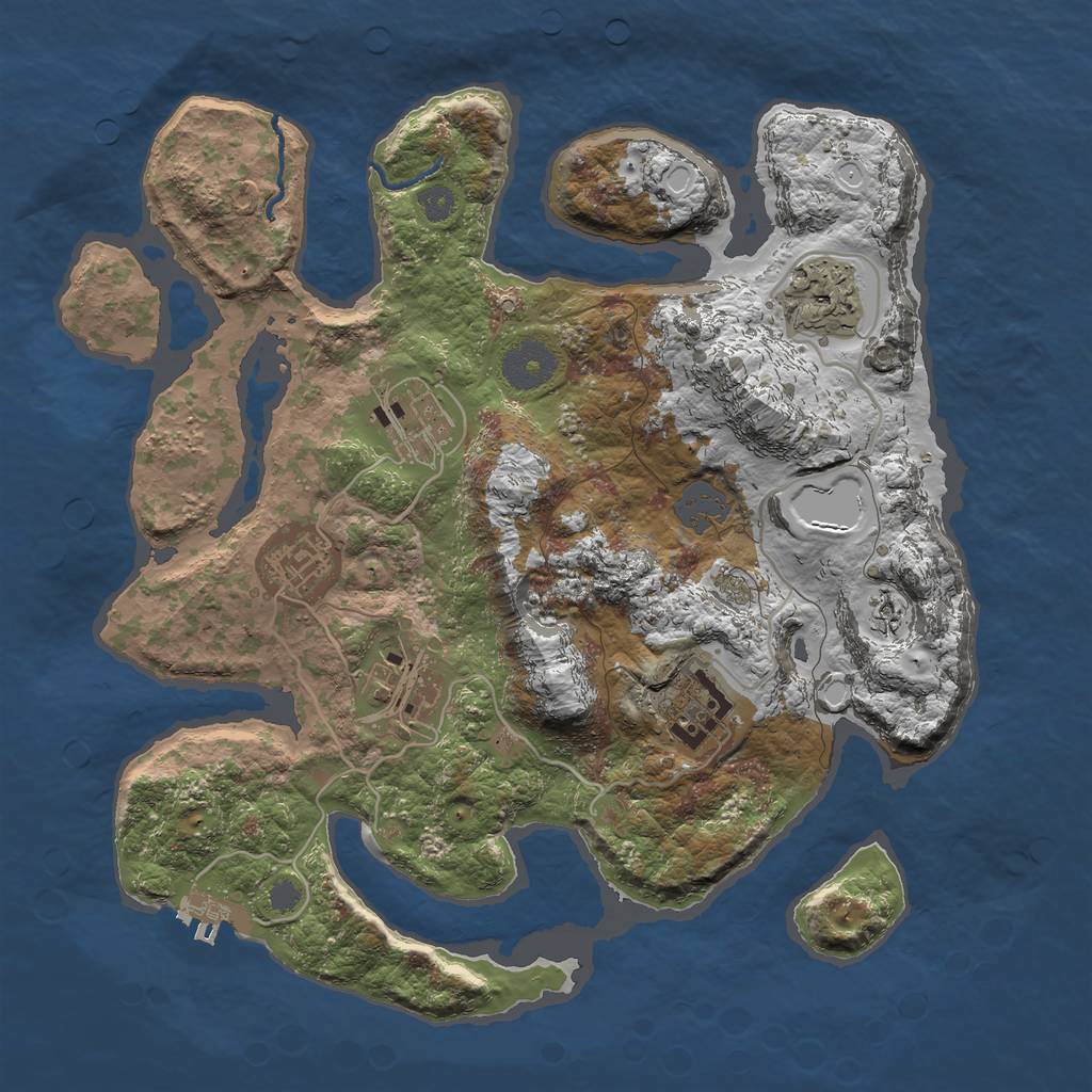 Rust Map: Procedural Map, Size: 3200, Seed: 187, 11 Monuments