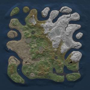 Thumbnail Rust Map: Procedural Map, Size: 4000, Seed: 65008244, 16 Monuments