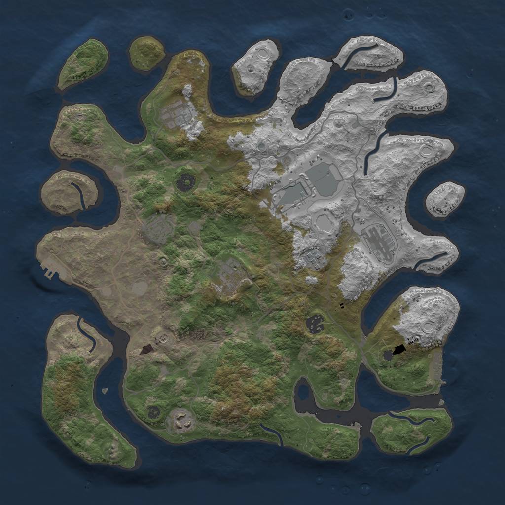 Rust Map: Procedural Map, Size: 4000, Seed: 65008244, 16 Monuments