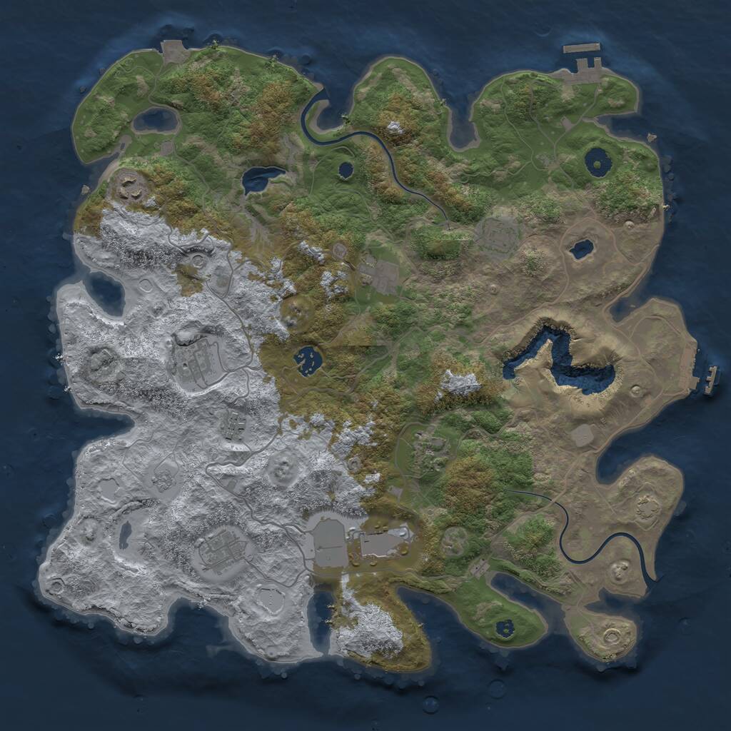 Rust Map: Procedural Map, Size: 4000, Seed: 265864, 15 Monuments