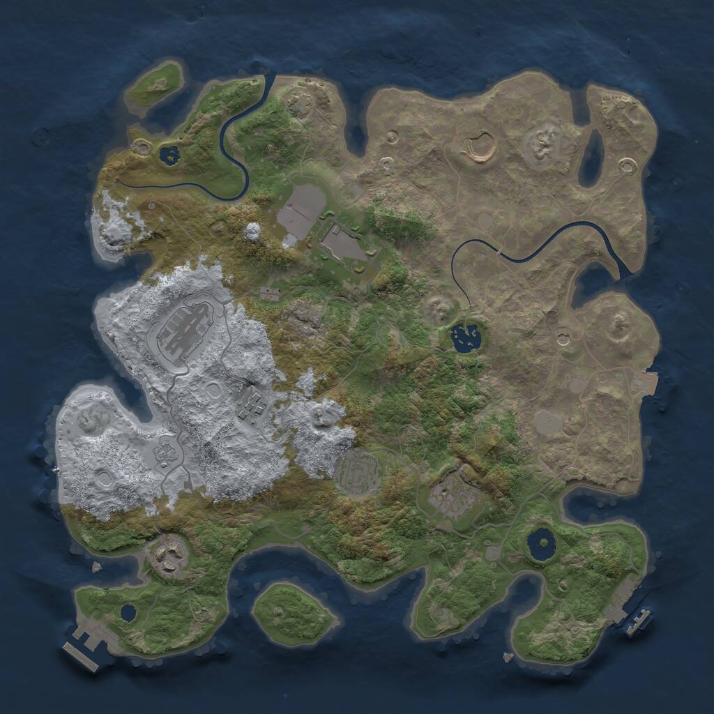 Rust Map: Procedural Map, Size: 3550, Seed: 108659, 14 Monuments