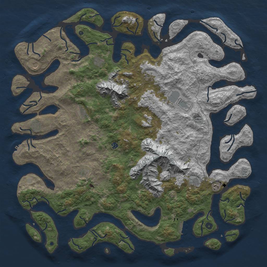 Rust Map: Procedural Map, Size: 6000, Seed: 2039, 19 Monuments