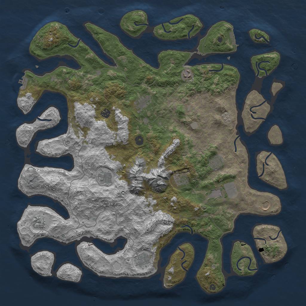 Rust Map: Procedural Map, Size: 5000, Seed: 68702769, 19 Monuments