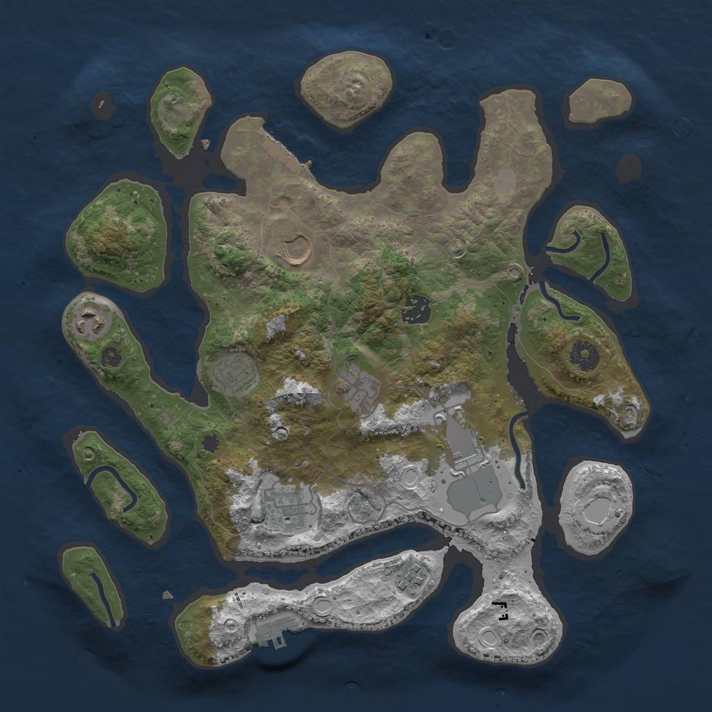 Rust Map: Procedural Map, Size: 3550, Seed: 791943, 15 Monuments