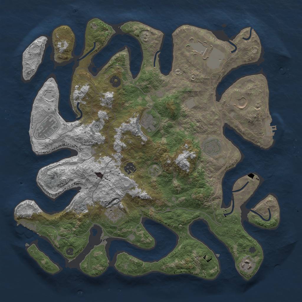 Rust Map: Procedural Map, Size: 4000, Seed: 12330, 17 Monuments