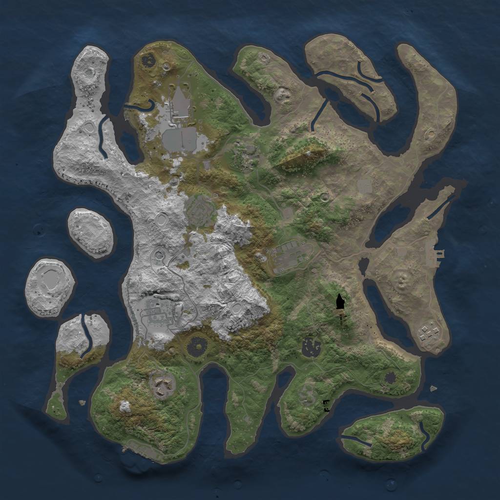 Rust Map: Procedural Map, Size: 3752, Seed: 654233, 16 Monuments