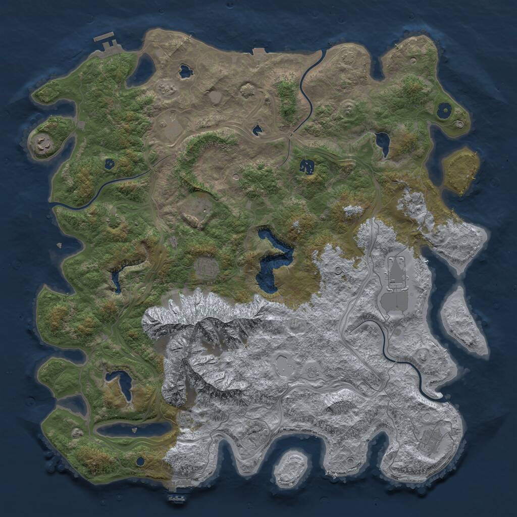 Rust Map: Procedural Map, Size: 5000, Seed: 39192, 15 Monuments