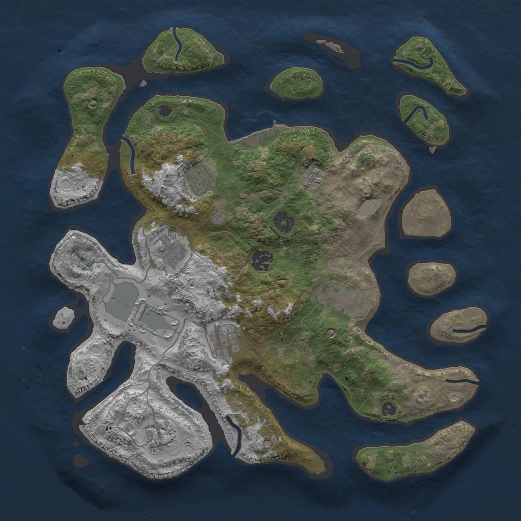 Rust Map: Procedural Map, Size: 3700, Seed: 179503510, 14 Monuments