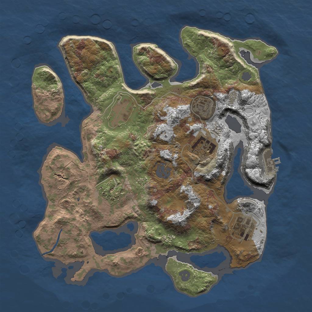 Rust Map: Procedural Map, Size: 3000, Seed: 1708, 11 Monuments