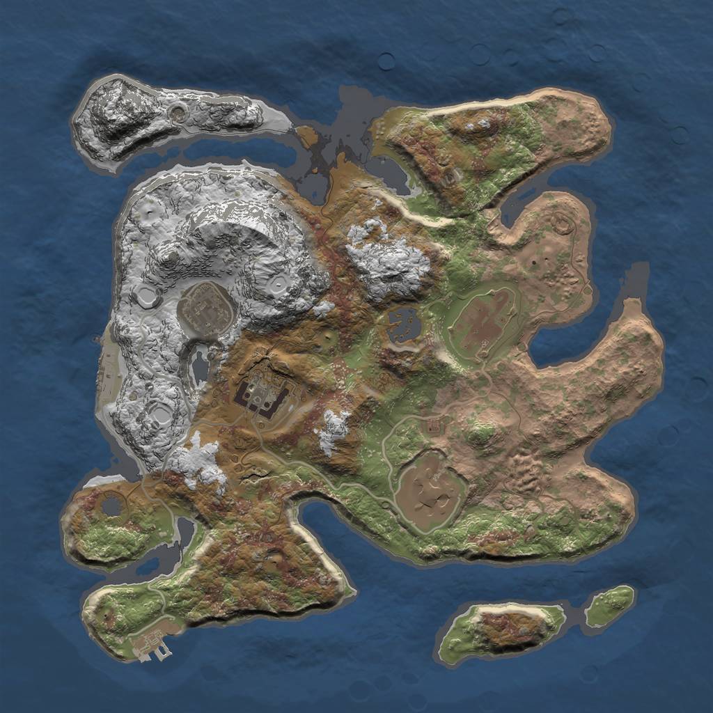 Rust Map: Procedural Map, Size: 3000, Seed: 2343994, 11 Monuments