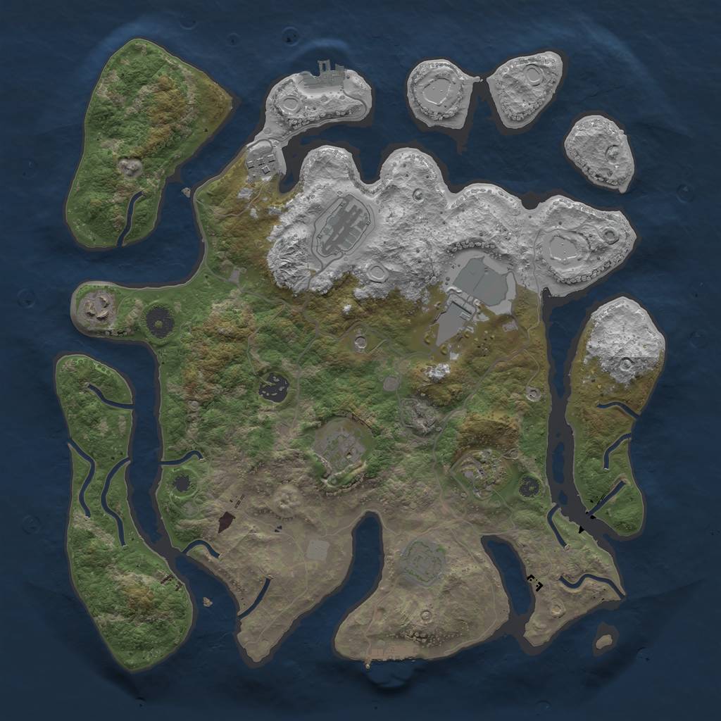 Rust Map: Procedural Map, Size: 3750, Seed: 367183825, 16 Monuments