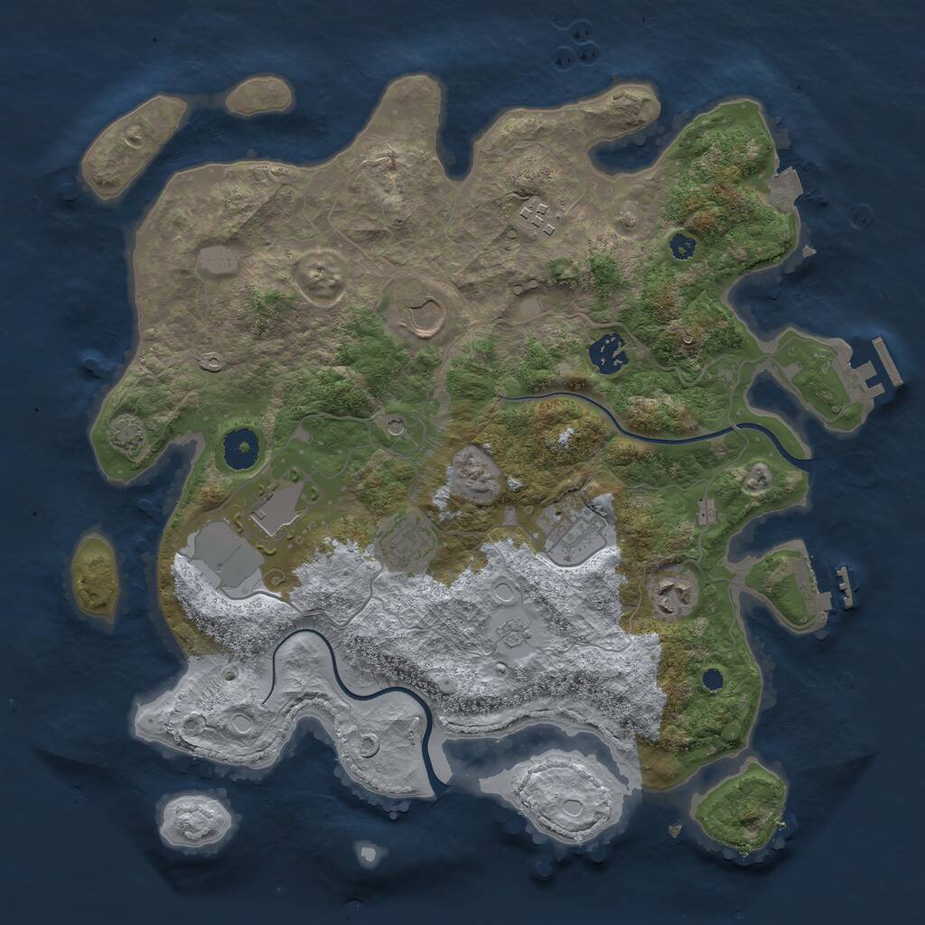 Rust Map: Procedural Map, Size: 3600, Seed: 19901704, 13 Monuments
