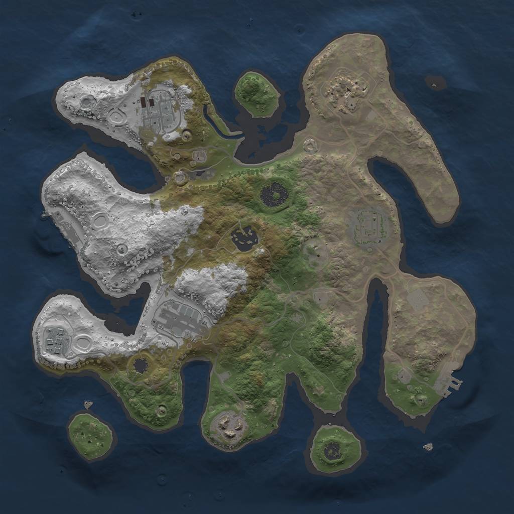 Rust Map: Procedural Map, Size: 3000, Seed: 162311251, 14 Monuments