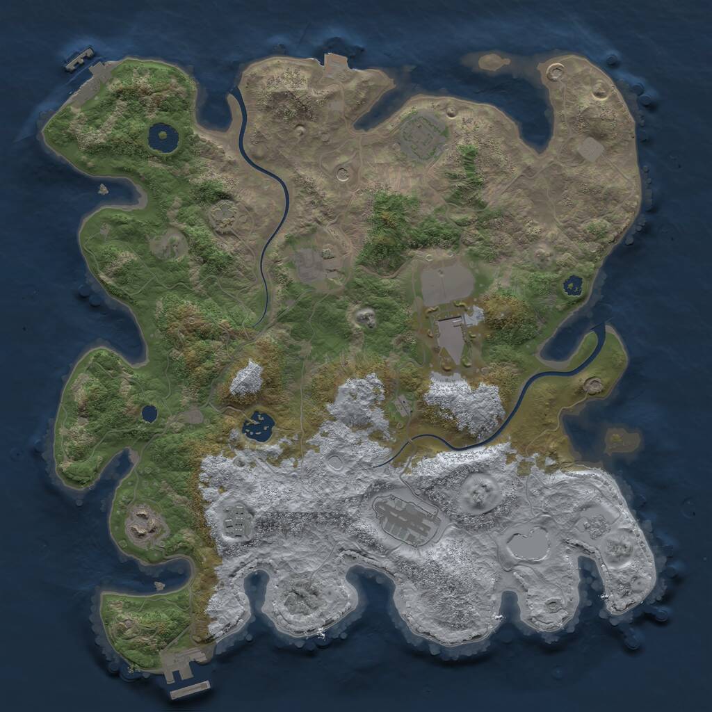 Rust Map: Procedural Map, Size: 3550, Seed: 169800, 13 Monuments