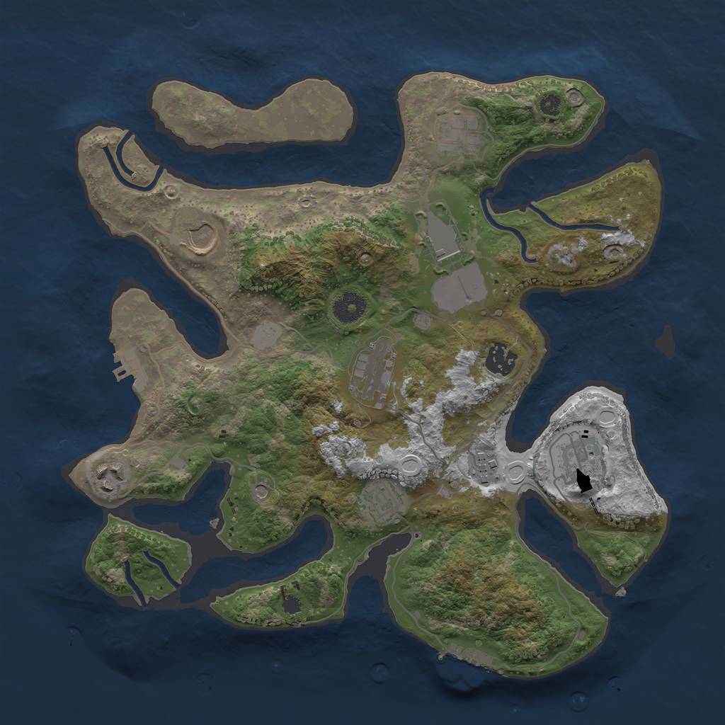 Rust Map: Procedural Map, Size: 3500, Seed: 1826215953, 17 Monuments