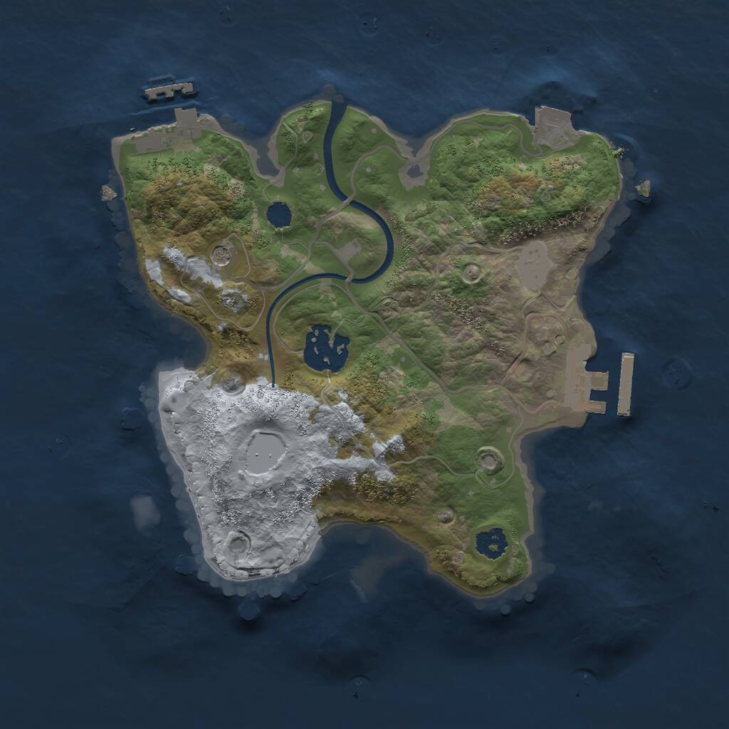 Rust Map: Procedural Map, Size: 2350, Seed: 54321, 5 Monuments