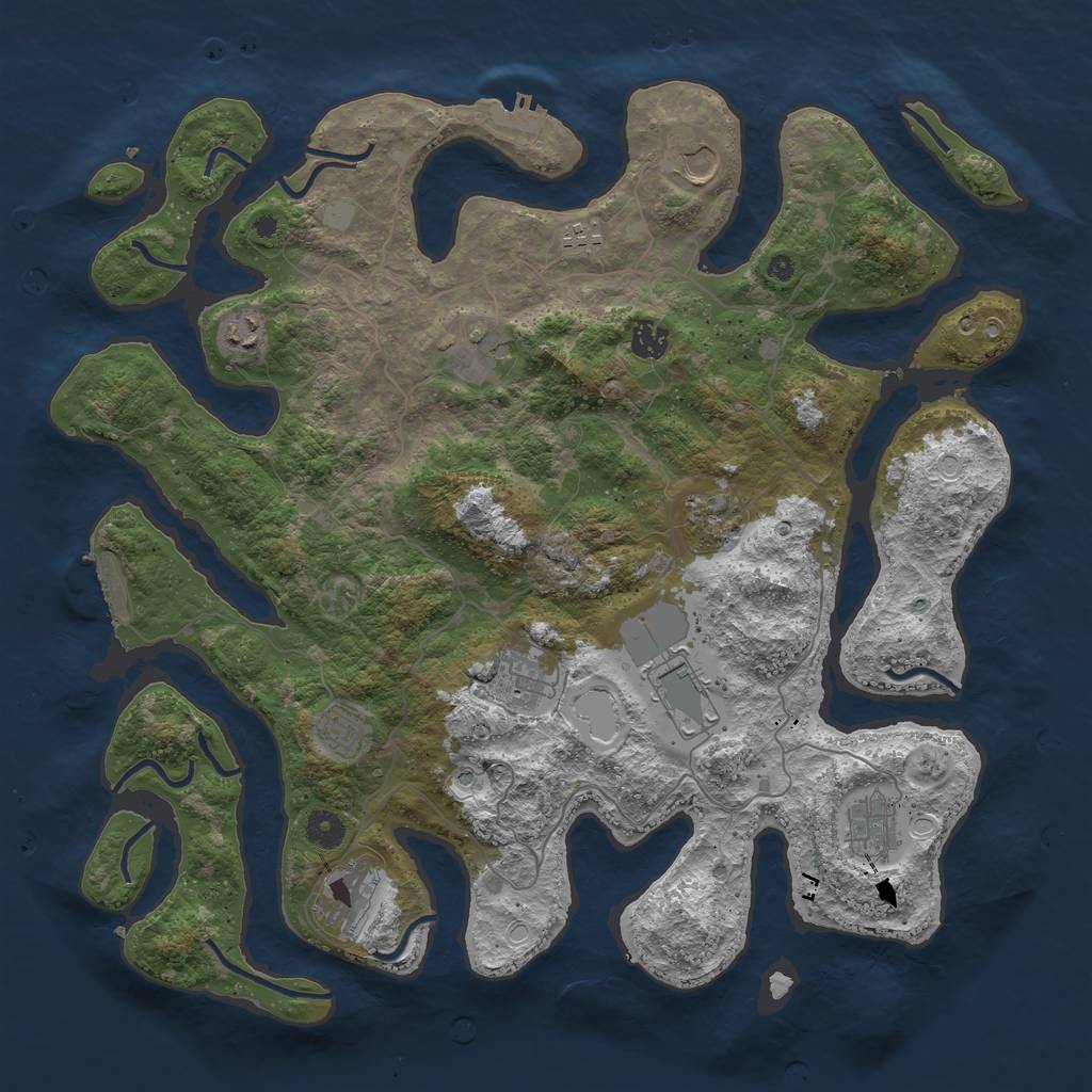 Rust Map: Procedural Map, Size: 4250, Seed: 1445487821, 19 Monuments