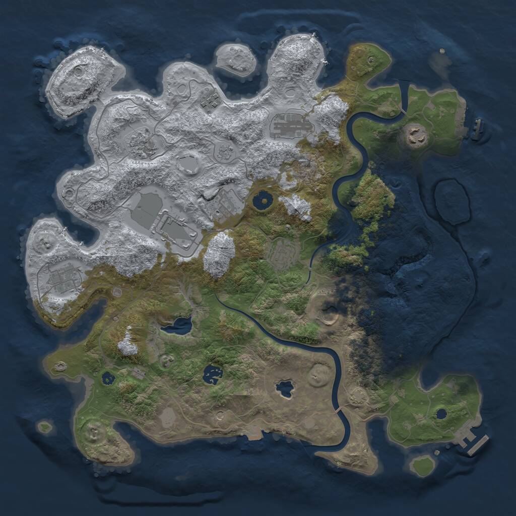 Rust Map: Procedural Map, Size: 4000, Seed: 615795002, 16 Monuments
