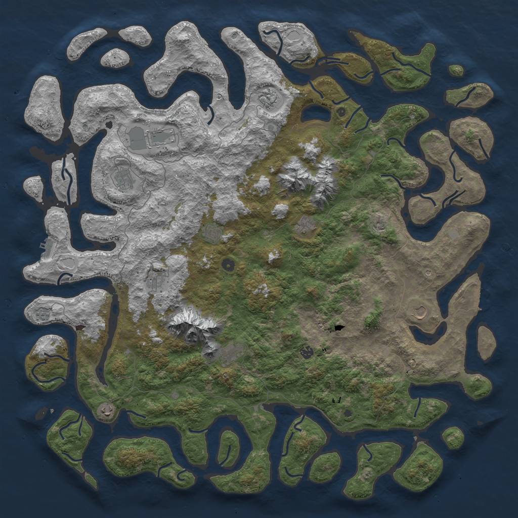 Rust Map: Procedural Map, Size: 6000, Seed: 1640382908, 19 Monuments