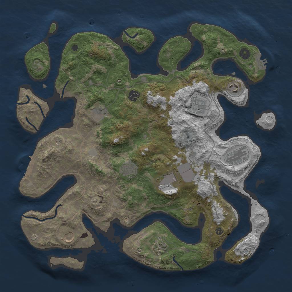 Rust Map: Procedural Map, Size: 4000, Seed: 1648413407, 17 Monuments