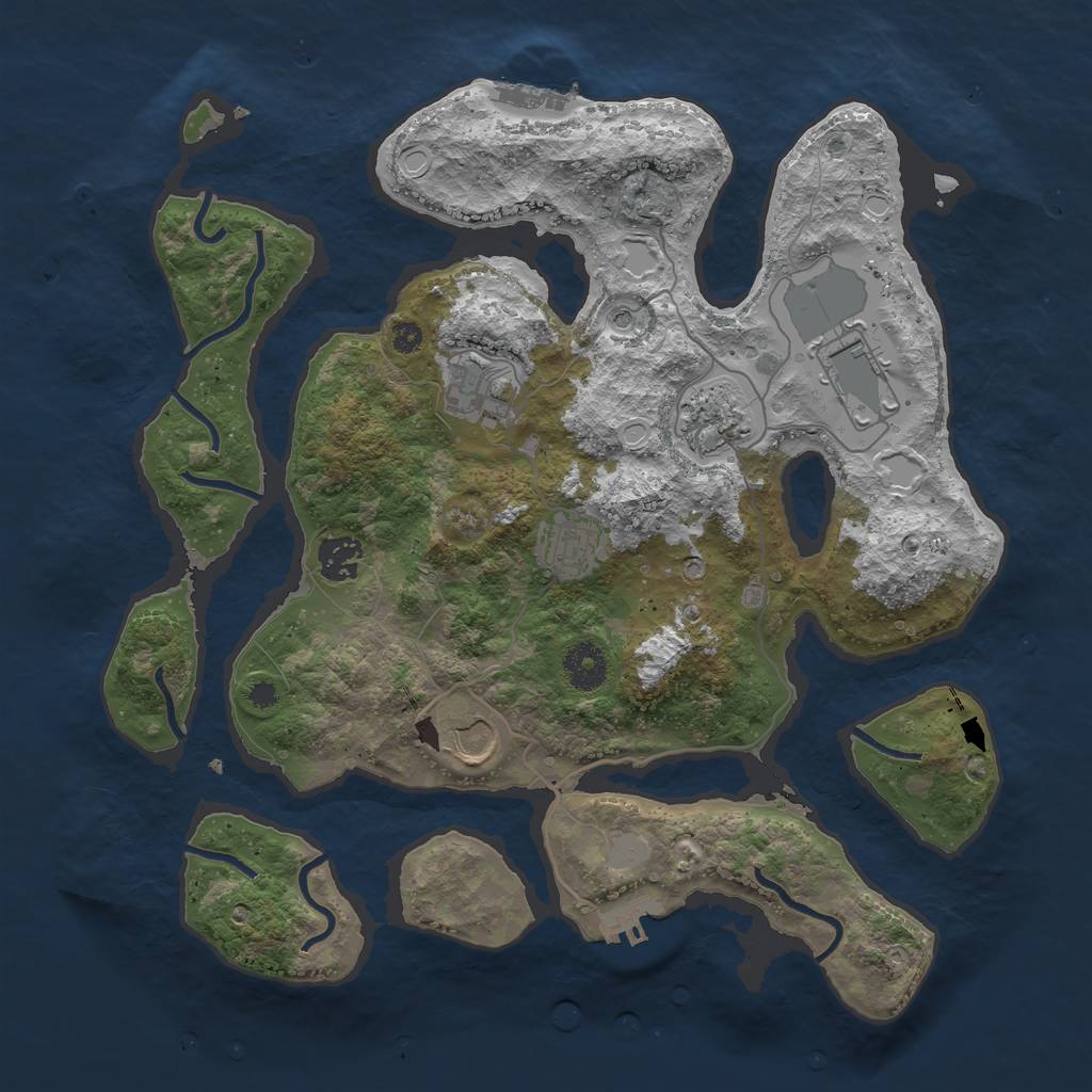 Rust Map: Procedural Map, Size: 3600, Seed: 99, 14 Monuments