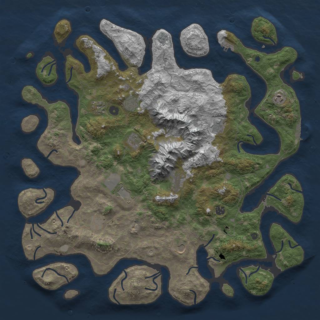 Rust Map: Procedural Map, Size: 5000, Seed: 236712, 19 Monuments