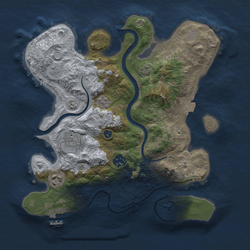 Rust Map: Procedural Map, Size: 3000, Seed: 119214, 9 Monuments